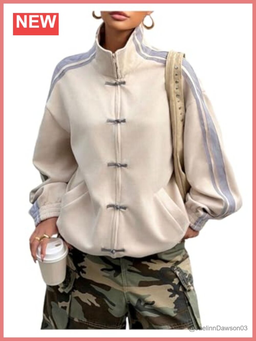 Women's Zip Up Faux Suede Chinese Tang Jacket Oversized Lightweight